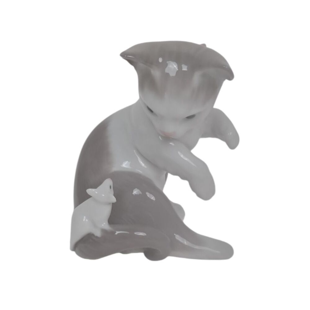 Lladro Porcelain Cat & Mouse Figurine RETIRED No. 5236